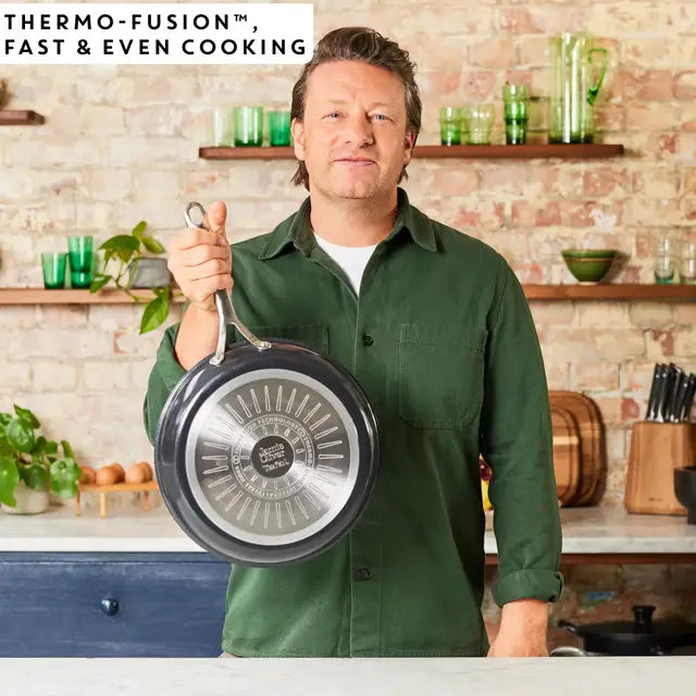Tefal Jamie Oliver by Enjoy 3-delige keramische pannenset 24 + 28cm incl. panbeschermer