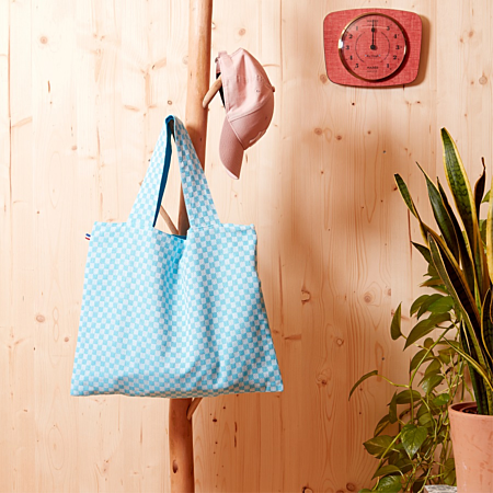 La Carafe Boodschappentas Azur Blauw – Opvouwbaar & Omkeerbaar