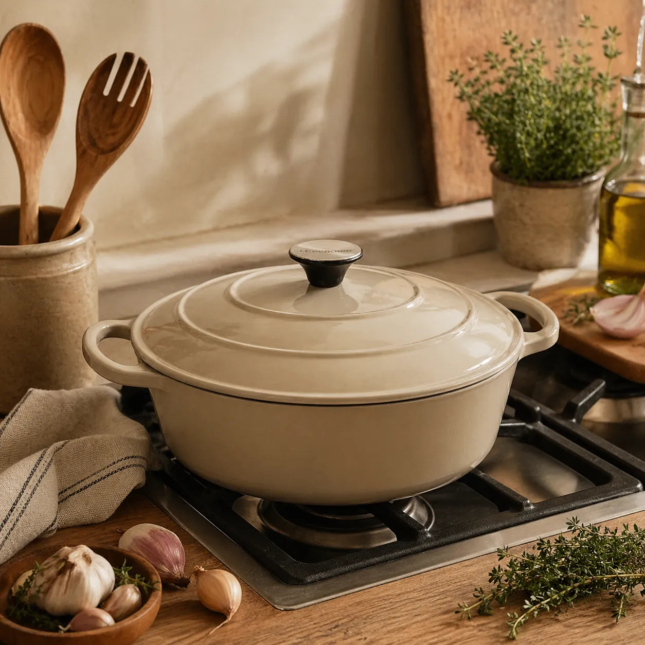 Le Bergier Ovale Cocotte Taupe - 4,3 L