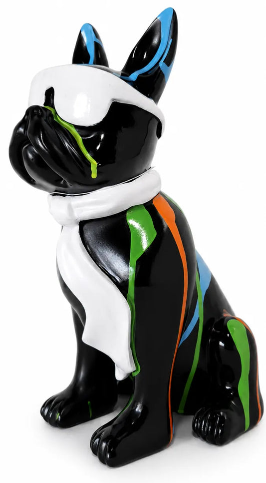 Hond met multicolour drips 28 cm - zwart