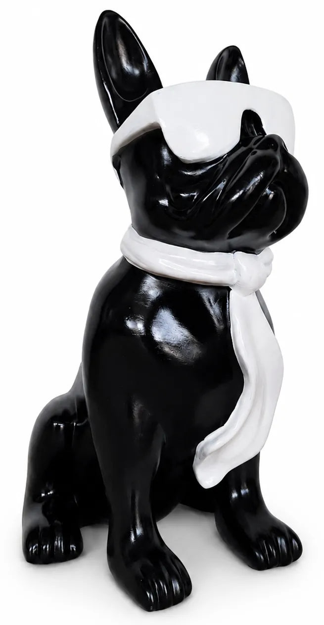 Zwarte/Witte Hond met Zonnebril – 40 cm