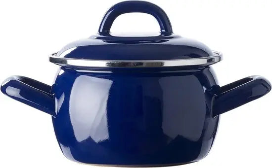 BK Mini Cocotte 10 cm blauw - geëmailleerd staal met deksel
