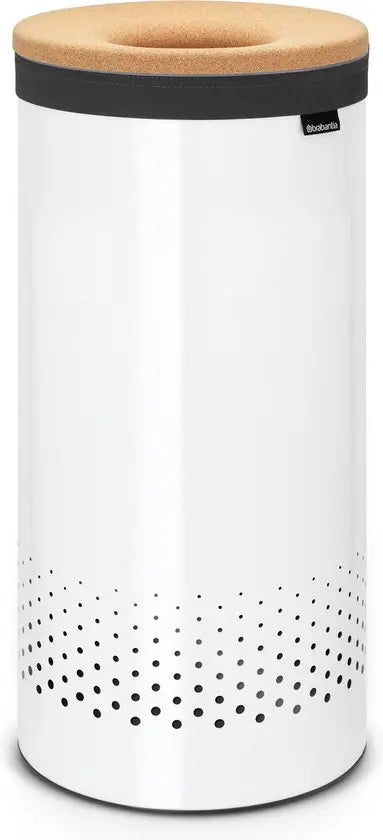 Brabantia Wasbox 35 l – Wit met kurken deksel