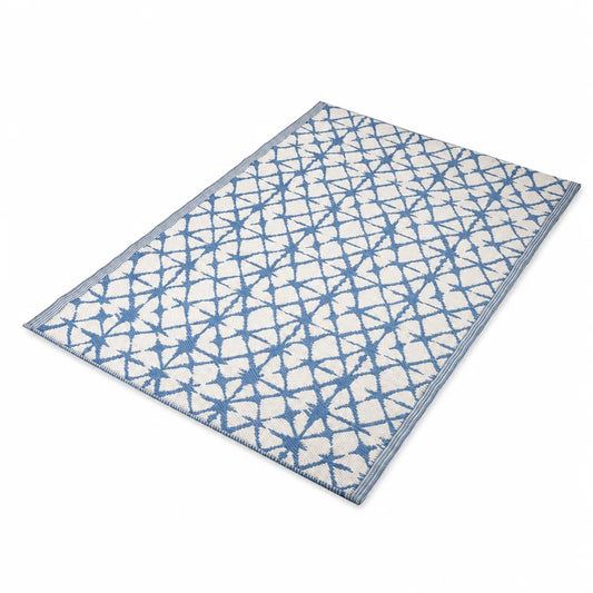 Camping- en buitenmat - 120x180 cm - Blauw/Wit