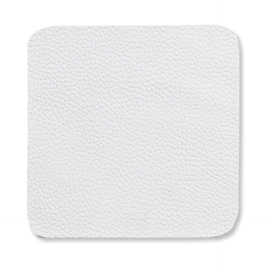 Kela Kimara glasonderzetters PU-leer 10 x 10 cm set van 4 - wit
