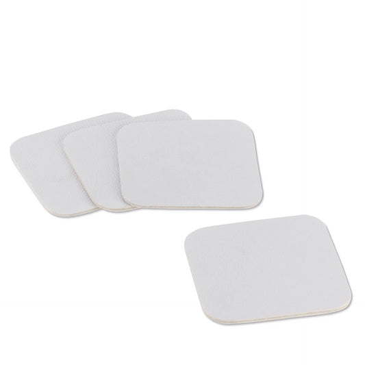 Kela Kimara glasonderzetters PU-leer 10 x 10 cm set van 4 - wit
