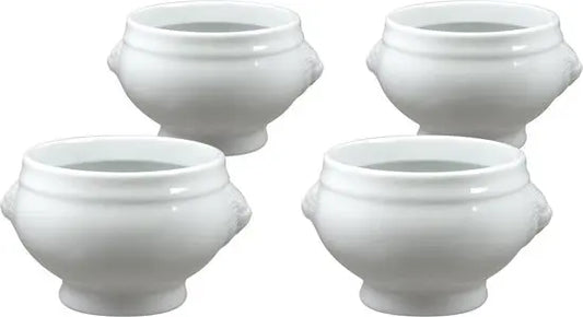 Cosy & Trendy Leeuwenkopje Soepkom Wit Porselein - Set van 4