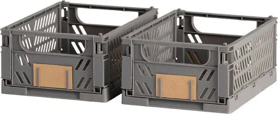 Day Plooibox Set van 2 - 17 x 12,5 x 7 cm - Donkergrijs