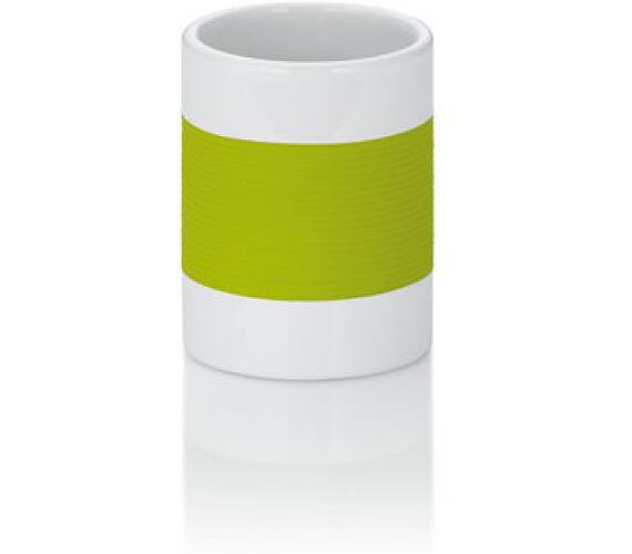 Kela Laletta badkamerbeker wit met groene band 22561