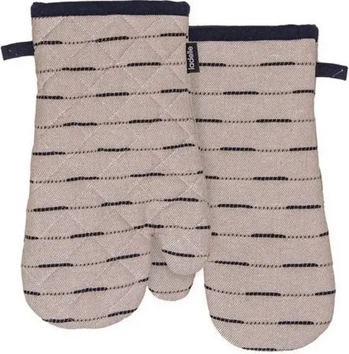 Ladelle Dash Ovenwanten Set van 2 - Beige/Blauw, Gerecycled Katoen