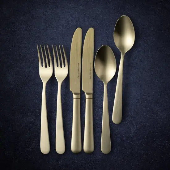 Royal Van Kempen & Begeer Voorgerecht- & Dessertbestek 6-delig Champagne Goud Mat 18/10