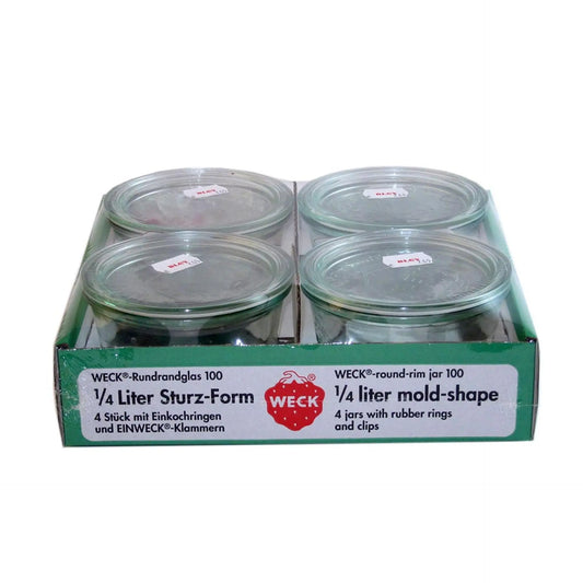 Set bokalen 1/4L met sluitclip en rubberen afdichting