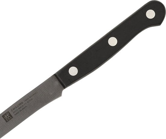 Detail van het handvat en lemmet van een ZWILLING Twin Gourmet steakmes
