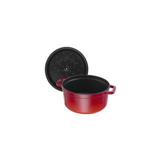 Staub Cocotte Rond 30 cm - Kersenrood – binnenzijde en deksel