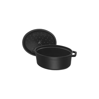 Staub Cocotte Ovaal 31 cm – Gietijzer Zwart 5,5 L – binnenzijde en deksel