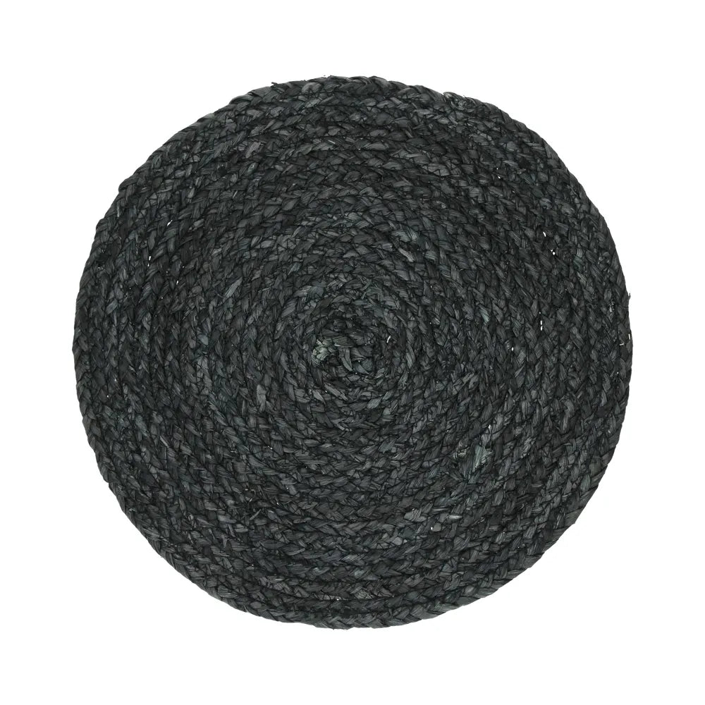 Pomax Tresse Placemat Rond - Mais - 38 cm - Zwart