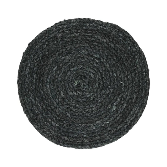 Pomax Tresse Placemat Rond - Mais - 38 cm - Zwart