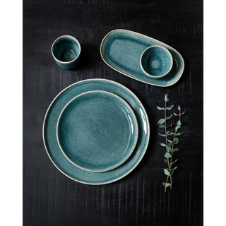 Pomax Audrey dessertbord steengoed Ø 20,4 cm - wintergroen
