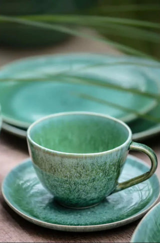 Pomax Treille aperitiefbordje steengoed Ø 17 cm - groen