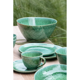 Pomax Treille saladekom steengoed Ø 25,5 cm - groen