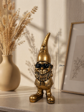 Kabouter Goud met Zonnebril – 28 cm