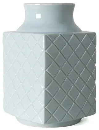 Fair Trade Suai vaas keramiek 30 cm - lichtblauw