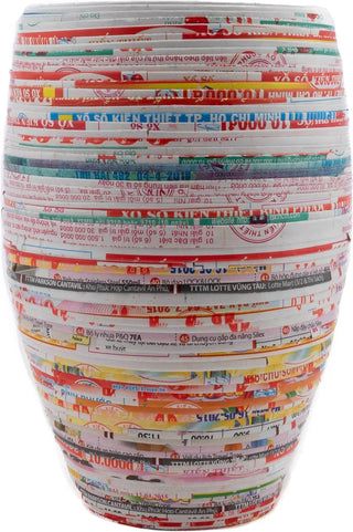 Fair Trade vaas rond gerecycled papier