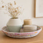 Handgemaakte Keramiek Vaas Fairtrade - Duodip Glazuur - Mintgroen/Crèmewit - ø13 x H13 cm