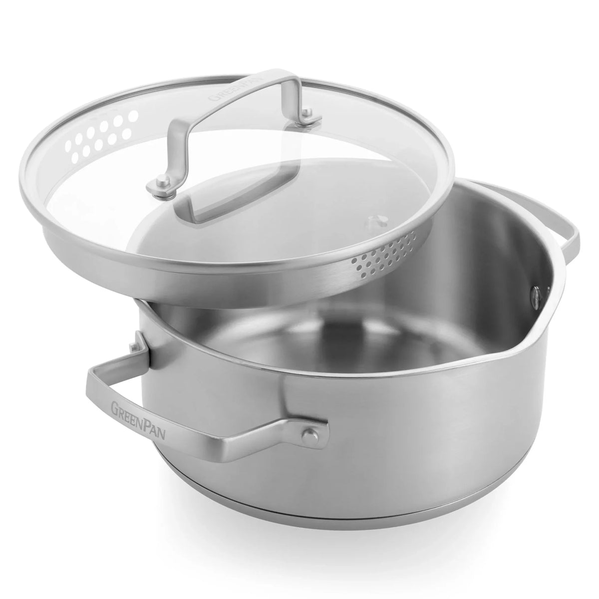 Greenpan Kookpan 20 cm met Glazen Deksel - RVS