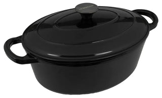 Le Bergier ovale cocotte zwart - 4,3 L Stoofpan voor koken en braden