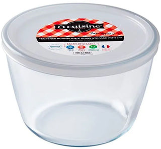 O Cuisine Bewaarbox Glas met Deksel Rond - 1,6L