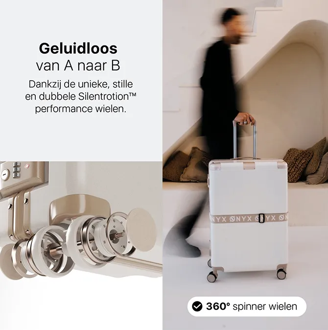Onyx lichtgewicht Reiskoffer - Tsa Slot - Spinner Wielen - 100 L