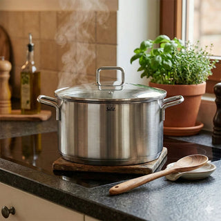 Silit kookpot met glazen deksel 24 cm - RVS kookpan voor dagelijks koken