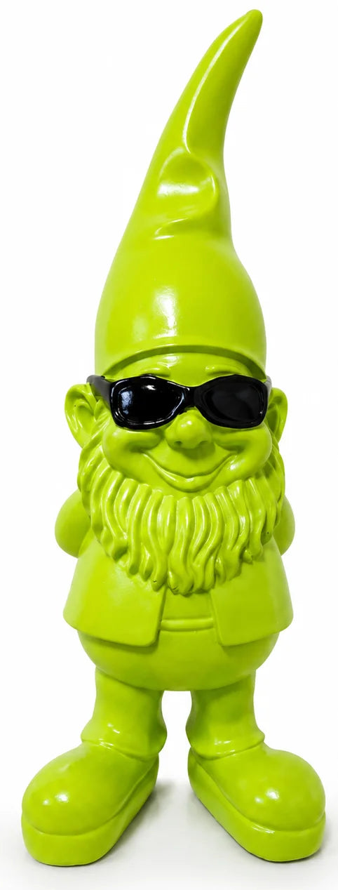 Coole Groene kabouter met bril - 28 cm