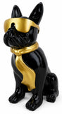 Zwart/Gouden Hond met bril – 28 cm