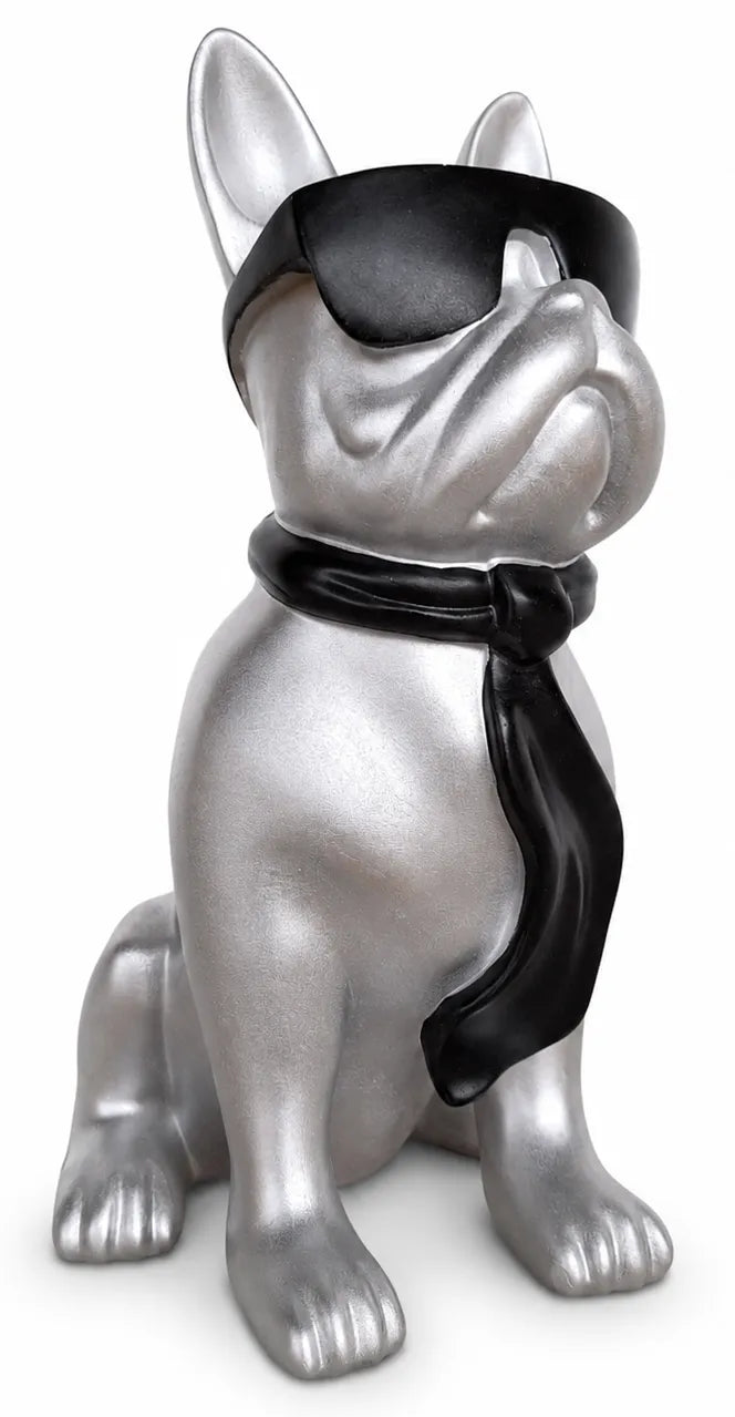 Zilveren Hond met Zonnebril – 40 cm