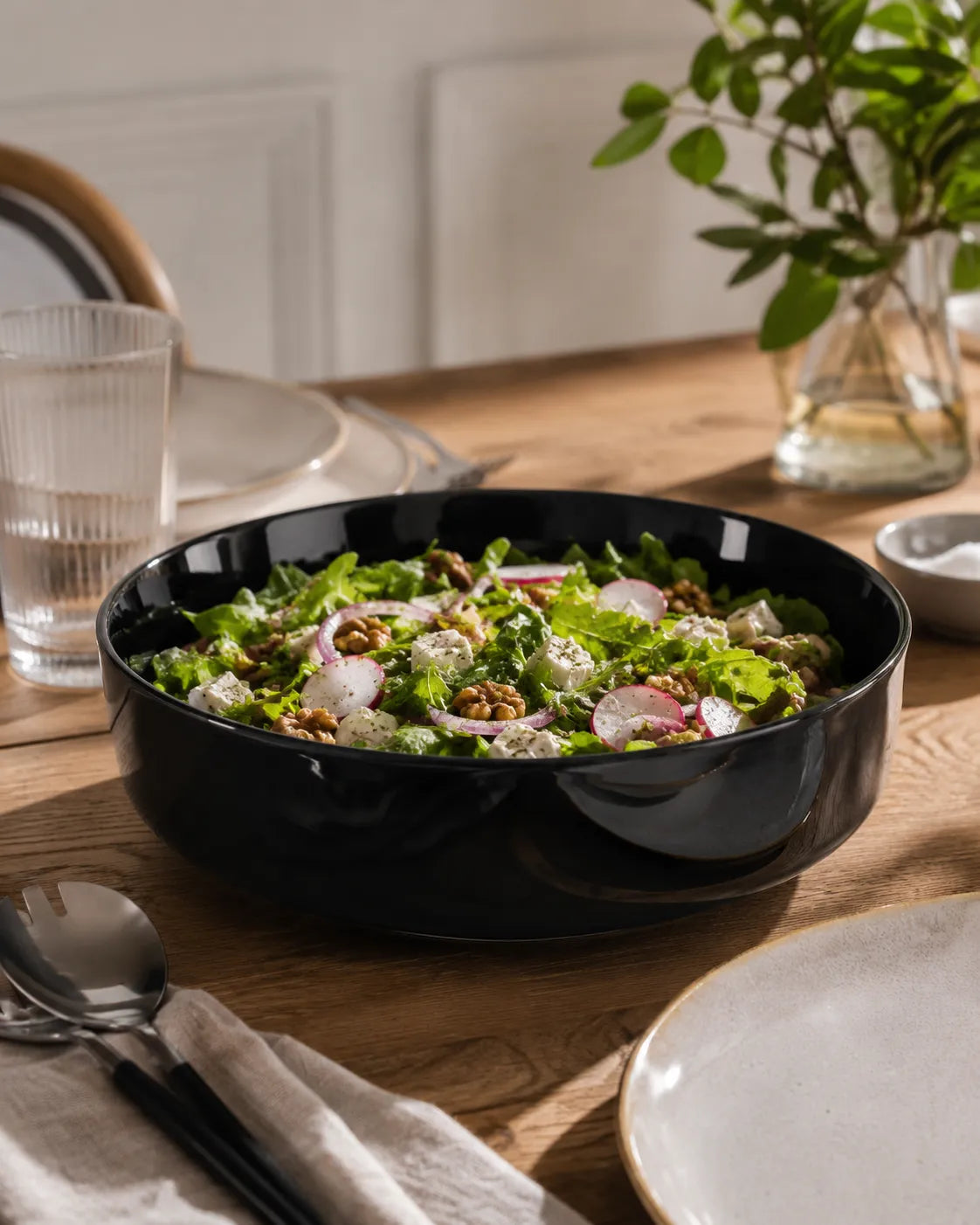 Berndorf zwarte saladeschaal porselein - 26 cm