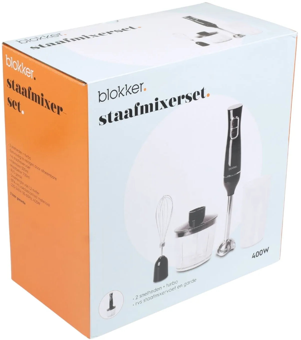 Blokker Staafmixerset Zwart 400W - 4-delig