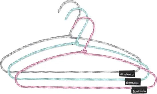 Brabantia Soft Touch Kledinghangers set van 3 stuks (Mint, Pink, Dark Grey)