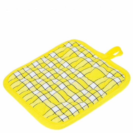 La Carafe Ovenwant & Pannenlap Set Bistrot Citroen - Geel Vintage Geblokt