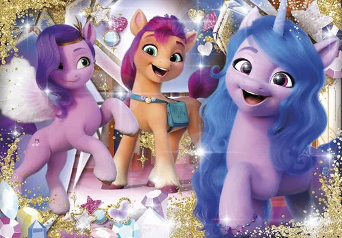 Volledige afbeelding van de Clementoni My Little Pony Jewels puzzel met 104 stukjes