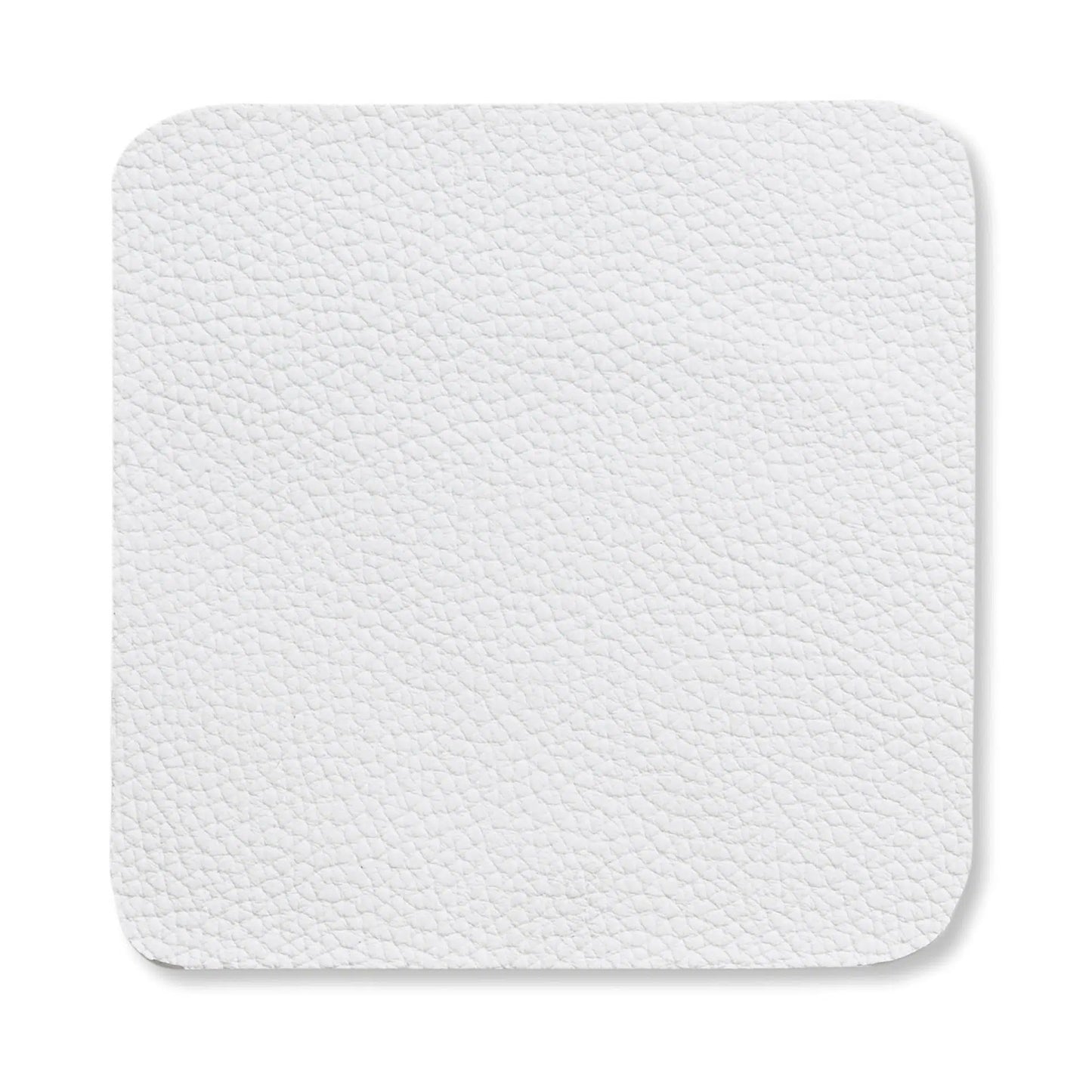 Kela Kimara Glasonderzetters Set van 4 - Wit - 10 x 10 x 0,2 cm - PU leer