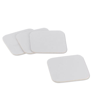 Kela Kimara glasonderzetters PU-leer 10 x 10 cm set van 4 - wit