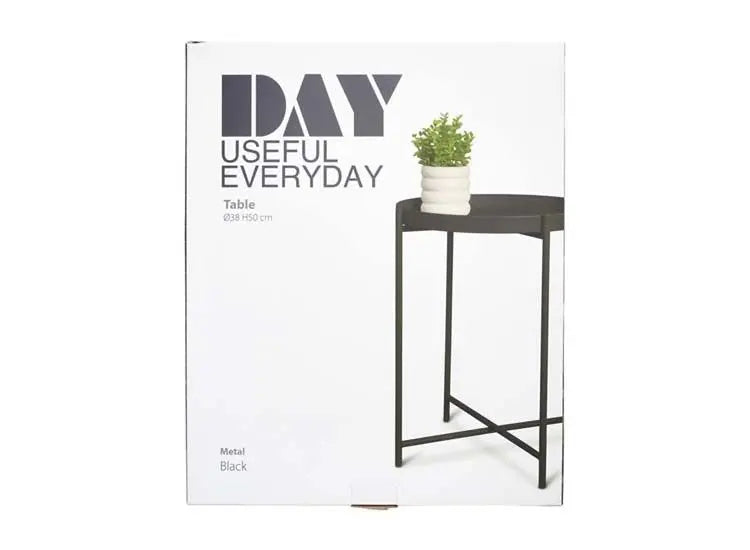 DAY Bijzettafel Metaal Zwart - Ø 38 cm / 50 cm hoog - foto 2