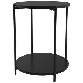 Day Bijzettafel Ø40 cm – Zwart MDF, 2 tafelbladen