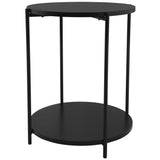 Day Bijzettafel Ø40 cm – Zwart MDF, 2 tafelbladen