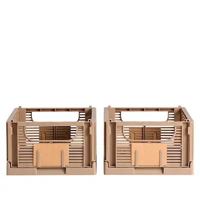 Day Plooibox 33 cm Taupe/Bruin – Set van 2 opvouwbare opbergdozen - foto 2