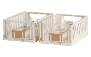 Day opvouwbare opbergbakjes 25 x 16,5 x 10 cm - crème-wit, set van 2
