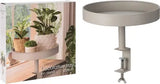Decoratietray rond 28 cm – zandkleur staal met klemstandaard