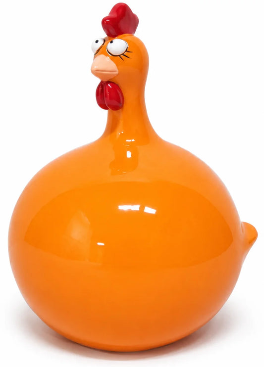 Oranje kippenbeeldje - 23 cm
